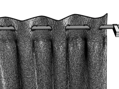 Pink window curtains 3D model