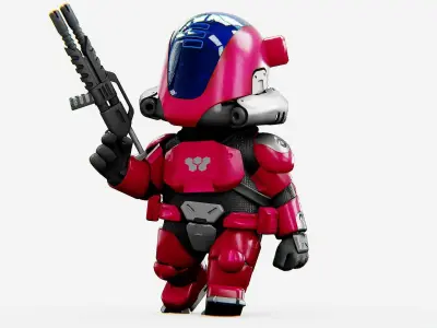 CYBER SOLDIER X-500 Rigged for Unreal Engine - Unity - MIXAMO 3D model