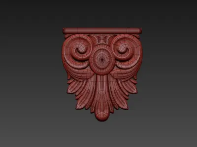 Carved Console 3D model 3D model