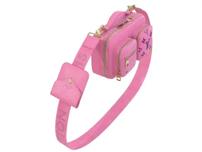 Louis Vuitton Utility Crossbody Bag Pink Low-poly 3D model