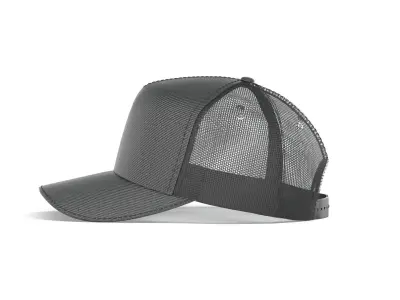Black Trucker Hat - sport mesh baseball cap 3D model
