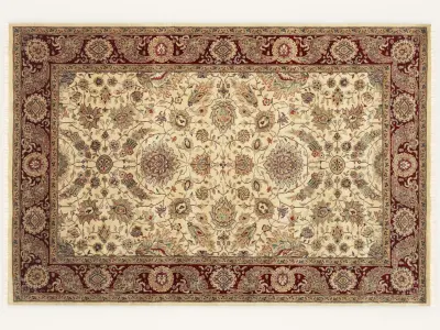 3 Persian carpets  rug Low-poly 3D model
