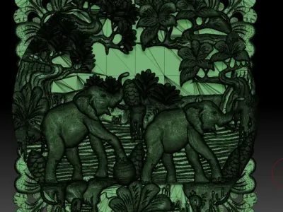 elephant wall pannel 3D print model