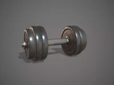 Dumbbell Iron Weight Gym Equipment Low-poly 3D model