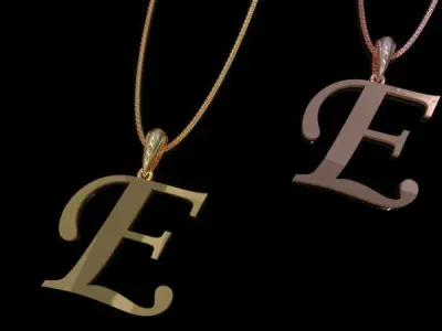 Letter E NECKLACE 3D print model