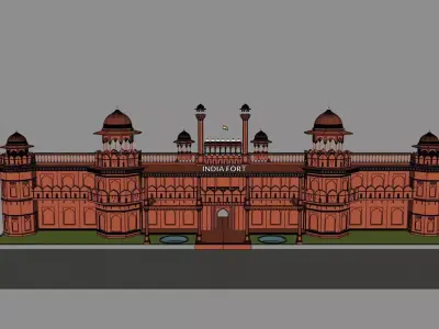 Indian Red Fort mini1 Detailed 3D model