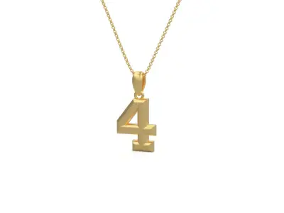 Model 1168 Number 4 Necklace Curved 3D print model