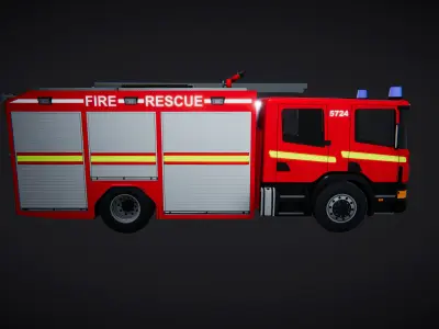Truck Fire Engine 01 3D model