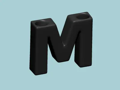 Vase M - Alphabet Vases Collection Letters - STL Printable 3D print model