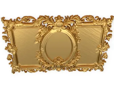 Plaster decorative frame ornament 09 3D model