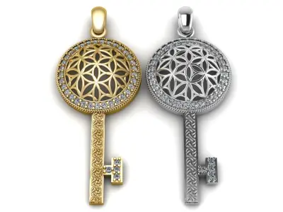 Fashion Diamond key pendant 3D printable model 3D print model