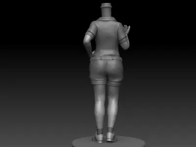 3D Printable Fat woman with timer Bubble Head 3D print model