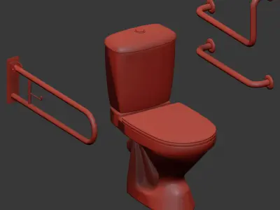 Toilet for the disabled 3D model