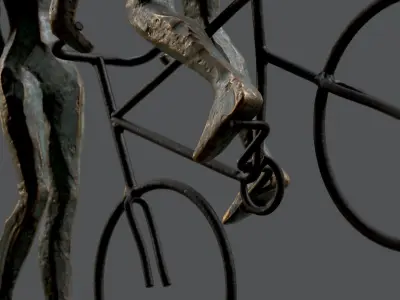 Cyclist In Love Handmade Statue Home Decor Art 3D model