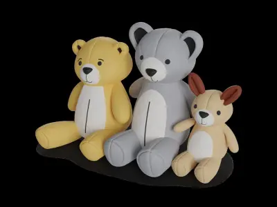 Cars and action games Soft Toy Set 3D model