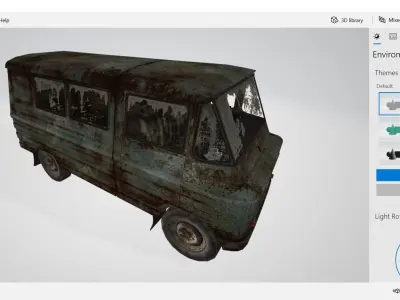Car - VAN 01 Low-poly 3D model