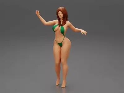 Sexy Girl With Hot Body In Bikini 3D print model