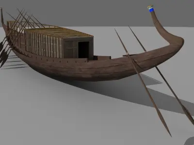Ancient Egyptian Pharaonic sun boat 3D model