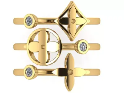 flower star ring luv style  3D print model