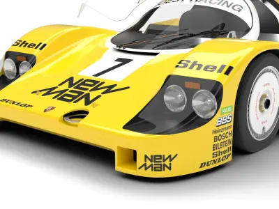 Porsche 956 Group C 1982 NewMan Joest Racing HQ 3d model  3D model
