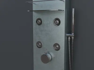 California shower system and faucet Low-poly 3D model