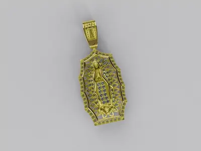 Virgin of Guadalupe Pendant -Pendiente Virgen de Guadalupe  3D print model