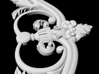Central decor ornament for furniture 3D model 464