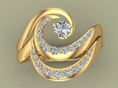 Diamond Ring Wave 3D print model