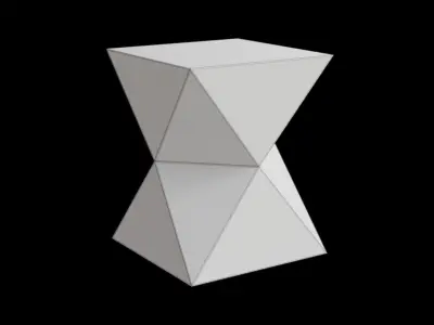 Wood Texture Rectangle Bohemian Side Table Low-poly 3D model