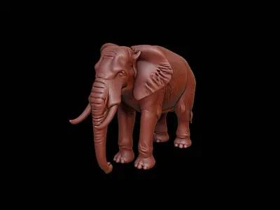 Elephant Animal Sculpture 3D print model buy