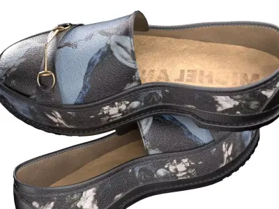 Italian painted leather loafers Low-poly 3D model