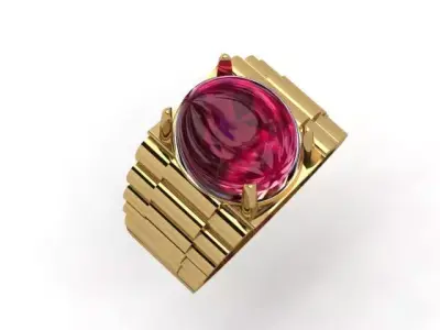 A Showcase of Luxury Men Rings Inspired by Watches 3D print model