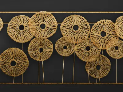 Gold Wall art Sculpture 3D model