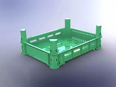 Plastic crate 3D model  3D print model
