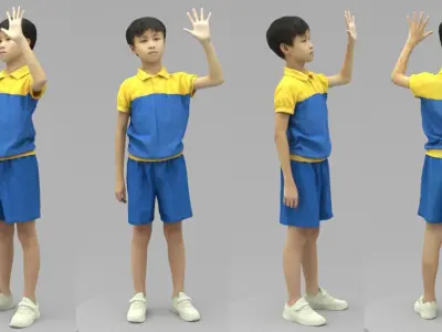 A Cool Boy Saying Hi  3D model