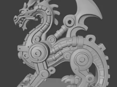Industrial Dragon Sculpture  3D print model