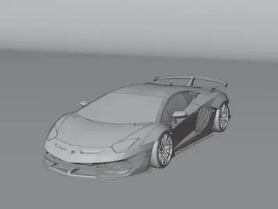 PINK Car 3D Blender File 3D model 3D model Low-poly 3D model