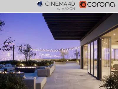 Corona - C4D scene files - Roof Terrace 3D model