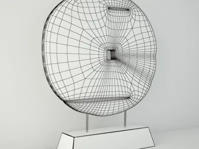 Chinese Elm Cart Wheel on Stand 3D model