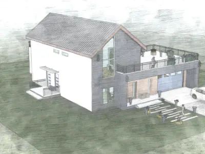 Modern House Plan  Low-poly 3D model purchase