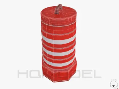 Barrier PBR traffic cone Low-poly 3D model