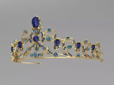 47 geram Silver Tiara 3D print model