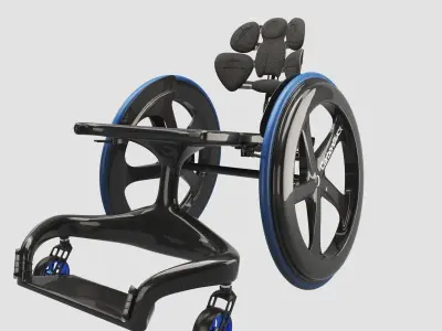 Carbon Black II Wheelchair 3D model