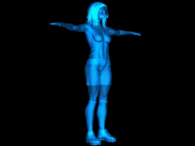 Asian Football Soccer Player Female 3D model