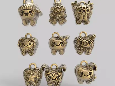 christmas cute teeth decor  3D print model