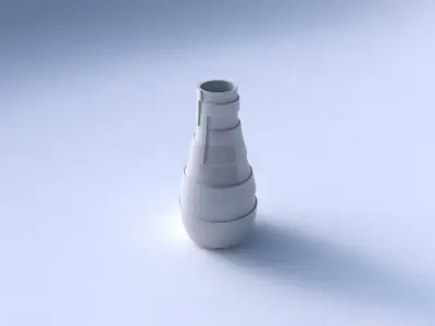 Vase curved with sharp ribbons 3D print model