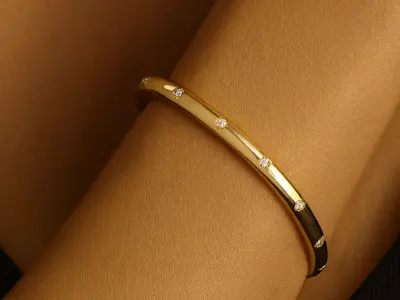 The Icon Cuff Bangle Bracelet jewelry 3D model - for Her 3D print model