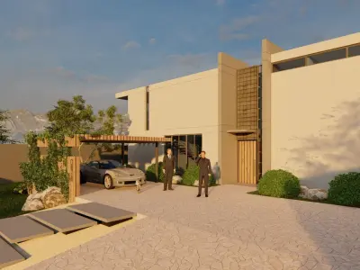 modern villa 3D model 3
