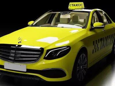 Mercedes Class E Taxi Low-poly 3D model