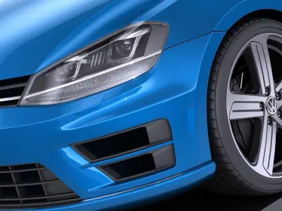 Volkswagen Golf VII R 2014 VRAY 3D model